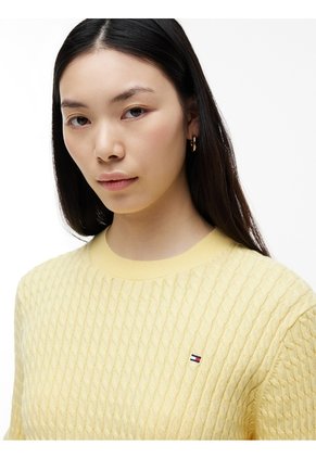 Saco Amarillo De Punto Trenzado Fino Tommy Hilfiger