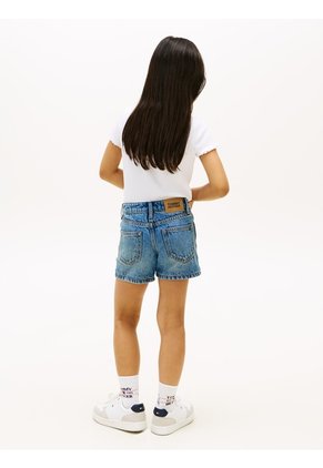Bermudas Azul Ceñidas Y Desteñidos Tommy Hilfiger
