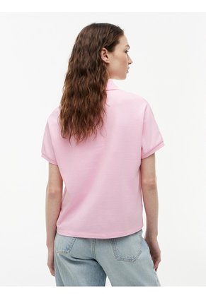 Polo Rosa De Corte Regular Con Logo Bordado Tommy Hilfiger