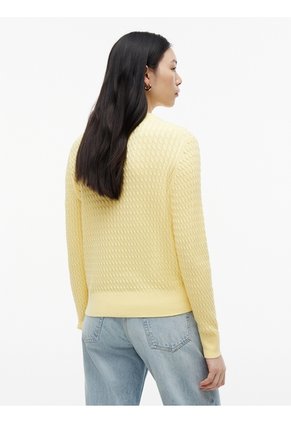 Saco Amarillo De Punto Trenzado Fino Tommy Hilfiger