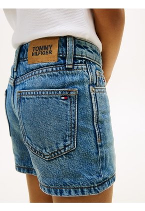 Bermudas Azul Ceñidas Y Desteñidos Tommy Hilfiger