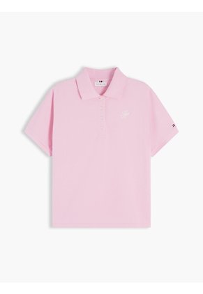 Polo Rosa De Corte Regular Con Logo Bordado Tommy Hilfiger