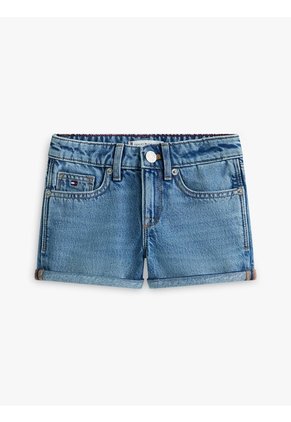 Bermudas Azul Ceñidas Y Desteñidos Tommy Hilfiger