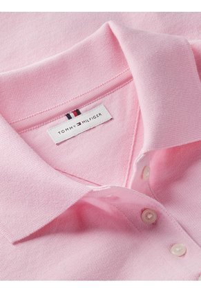 Polo Rosa De Corte Regular Con Logo Bordado Tommy Hilfiger