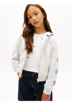 Buzo Gris Con Estrellas De Brillantes Tommy Hilfiger
