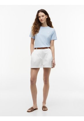Camiseta Celeste De Cuello Redondo Con Logo Bordado Tommy Hilfiger