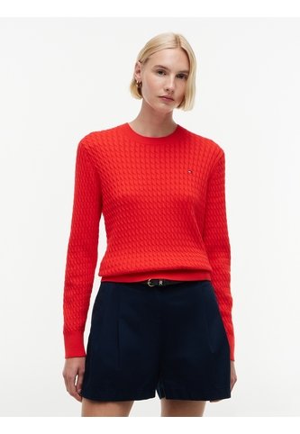 Saco Rojo De Punto Trenzado Fino Tommy Hilfiger Tommy Hilfiger