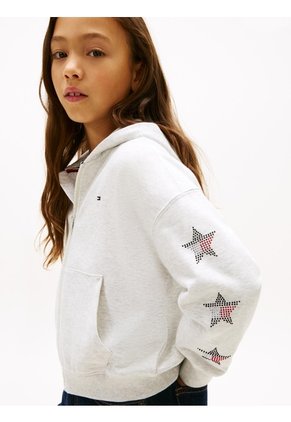 Buzo Gris Con Estrellas De Brillantes Tommy Hilfiger