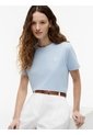 Camiseta Celeste De Cuello Redondo Con Logo Bordado Tommy Hilfiger de Tommy Hilfiger