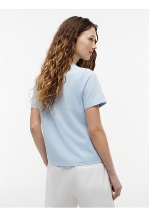 Camiseta Celeste De Cuello Redondo Con Logo Bordado Tommy Hilfiger