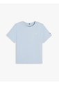Camiseta Celeste De Cuello Redondo Con Logo Bordado Tommy Hilfiger de Tommy Hilfiger