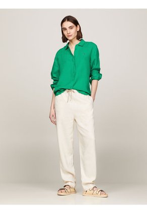 Pantalón Beige Casual Cónico Con Cordón Tommy Hilfiger