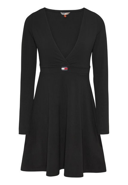 Vestido Negro Manga Larga Tommy Jeans