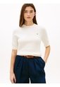 Saco Blanco De Punto Fino Con Manga Corta Tommy Hilfiger de Tommy Hilfiger