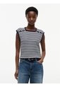 Top Multicolor De Cuello Cuadrado Con Botones Dorados Tommy Hilfiger de Tommy Hilfiger