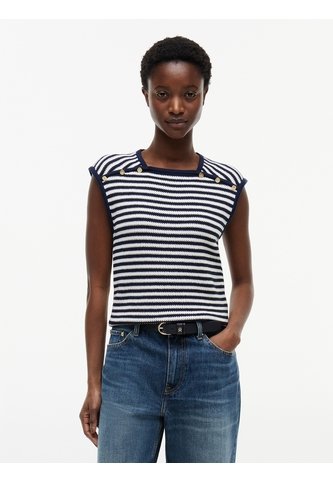 Top Multicolor De Cuello Cuadrado Con Botones Dorados Tommy Hilfiger Tommy Hilfiger