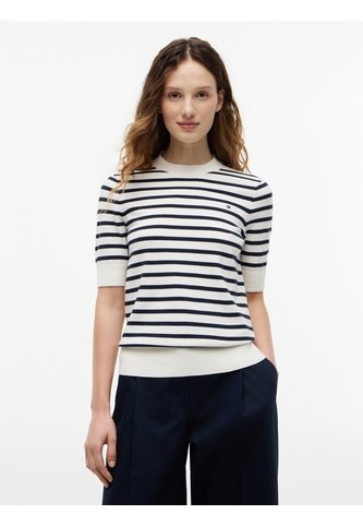 Saco Blanco De Punto Fino Con Manga Corta Tommy Hilfiger Tommy Hilfiger