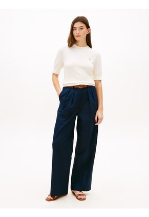 Saco Blanco De Punto Fino Con Manga Corta Tommy Hilfiger
