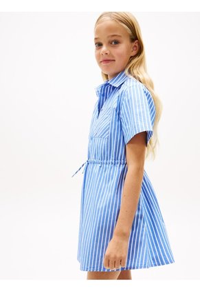 Vestido Azul Camisero De Rayas Tommy Hilfiger