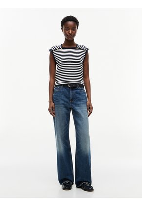 Top Multicolor De Cuello Cuadrado Con Botones Dorados Tommy Hilfiger