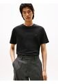 Camiseta Negra De Cuello Redondo Y Punto Interlock Tommy Hilfiger de Tommy Hilfiger