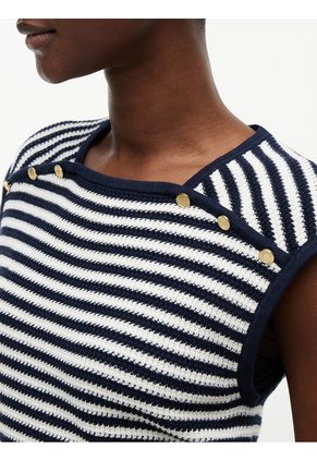 Top Multicolor De Cuello Cuadrado Con Botones Dorados Tommy Hilfiger