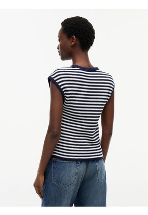 Top Multicolor De Cuello Cuadrado Con Botones Dorados Tommy Hilfiger