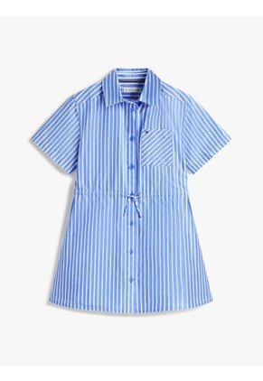 Vestido Azul Camisero De Rayas Tommy Hilfiger