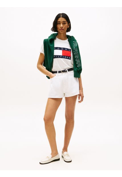 Camiseta Blanca Náutica Con Parche Hilfiger Tommy Hilfiger