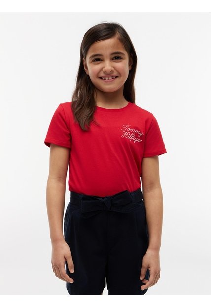 Camiseta De Para Niña Corte Slim Con Logo De Cuerda Tommy Hilfiger