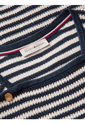 Top Multicolor De Cuello Cuadrado Con Botones Dorados Tommy Hilfiger