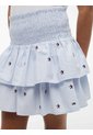 Minifalda Celeste De Rayas Con Logo Y Volantes Tommy Hilfiger de Tommy Hilfiger