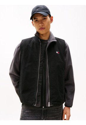 Chaleco Negro De Lona Con Cremallera Tommy Jeans