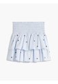 Minifalda Celeste De Rayas Con Logo Y Volantes Tommy Hilfiger de Tommy Hilfiger