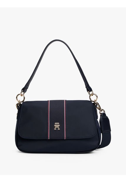 Bolso Azul De Hombro Con Monograma TH Tommy Hilfiger