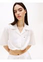 Camisa Blanca Cropped De Manga Corta Y Corte Amplio Tommy Jeans de Tommy Hilfiger
