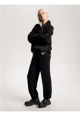 Joggers Negro Amplios Con Aplicación De Logo Tonal Tommy Jeans Tommy Hilfiger
