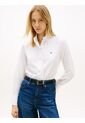 Camisa Blanca Poplin De Manga Larga Con Cuello De Volantes Tommy Hilfiger de Tommy Hilfiger