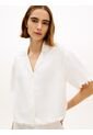 Camisa Blanca De Corte Amplio En Mezcla De Lino Tommy Hilfiger de Tommy Hilfiger