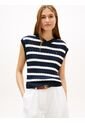 Chaleco Azul De Punto Trenzado Con Cuello En V Tommy Hilfiger de Tommy Hilfiger