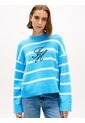 Saco Celeste Tejido Amplio De Punto Con Logo Bordado Tommy Hilfiger de Tommy Hilfiger