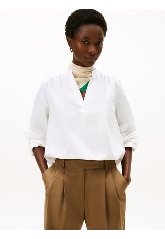 Blusa Blanca De Popelina Con Mangas Largas Tommy Hilfiger Tommy Hilfiger