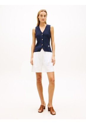 Chaleco Multicolor De Punto Premium Con Cuello En V Tommy Hilfiger
