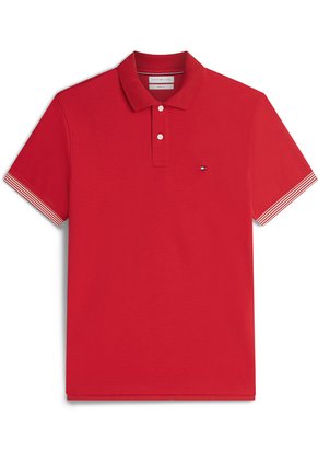 Polo Rojo De Corte Regular Con Tejido Jacquard Tommy Hilfiger