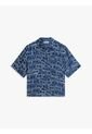 Camisa Azul De Manga Corta Con Corte Amplio Tommy Hilfiger de Tommy Hilfiger