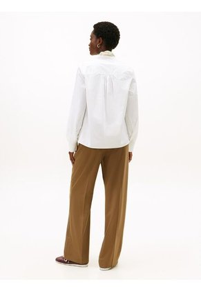 Blusa Blanca De Popelina Con Mangas Largas Tommy Hilfiger