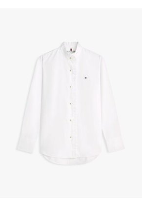 Camisa Blanca Poplin De Manga Larga Con Cuello De Volantes Tommy Hilfiger