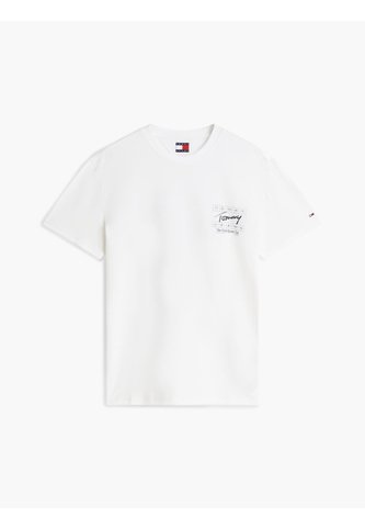 Camiseta Blanca De Corte Regular Con Logo Script Bordado Tommy Jeans Tommy Hilfiger