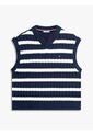 Chaleco Azul De Punto Trenzado Con Cuello En V Tommy Hilfiger de Tommy Hilfiger