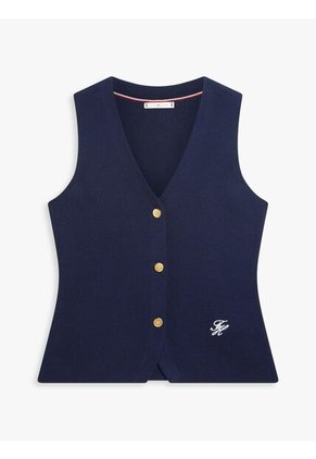 Chaleco Multicolor De Punto Premium Con Cuello En V Tommy Hilfiger